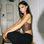 Thumbnail for Haut Corset en Faux Cuir Brun Princess Polly Jessica Brown Faux Leather Strapless Bustier Top