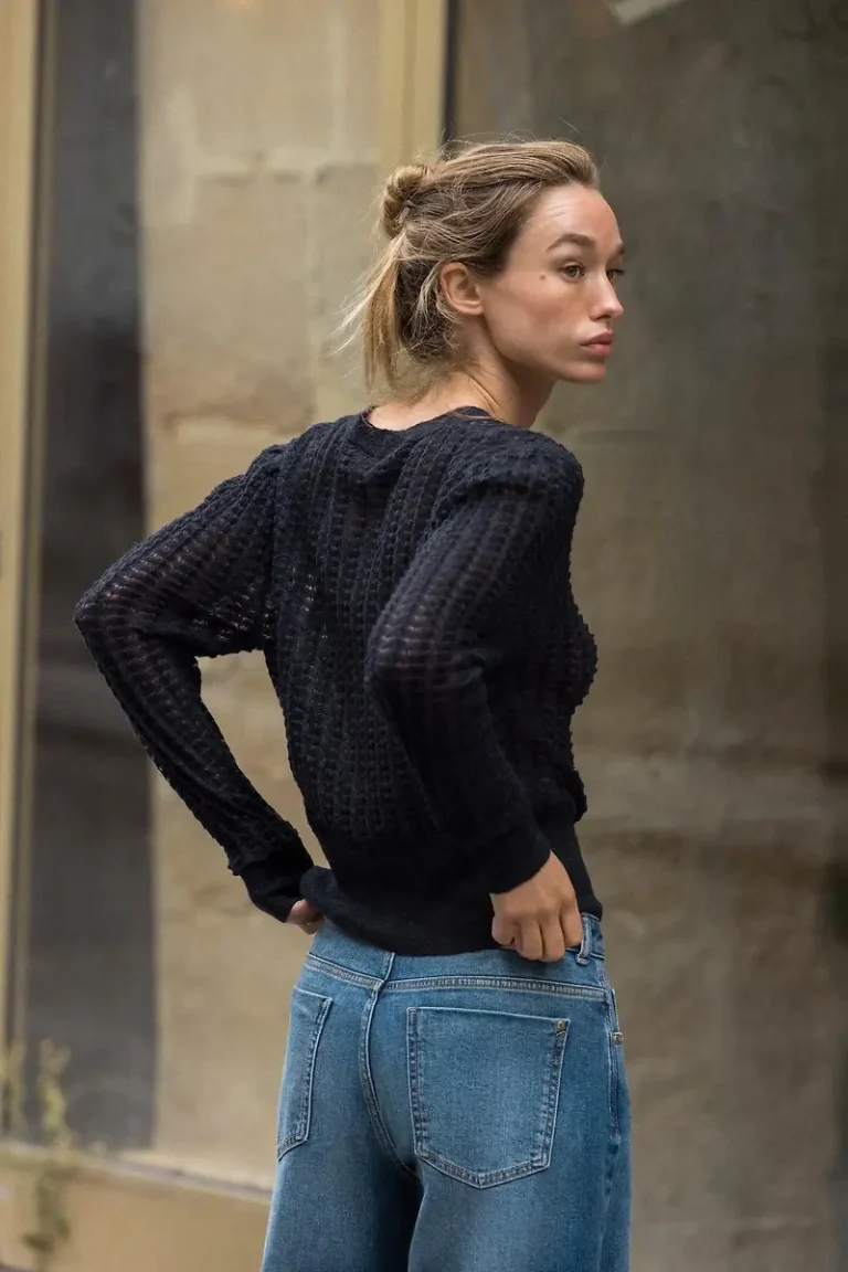Image for Gilet pointelle laine et alpaca - Neuf avec étiquette
