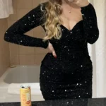 Thumbnail for Robe noire à paillettes