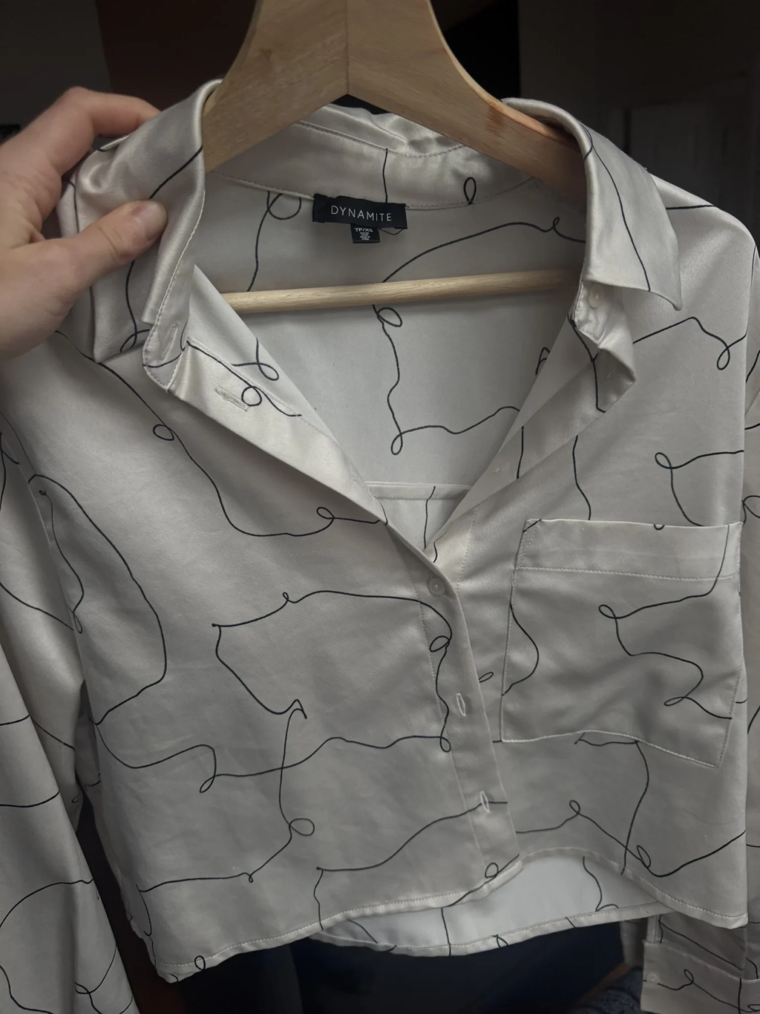 Image for Chemise crop top satinée