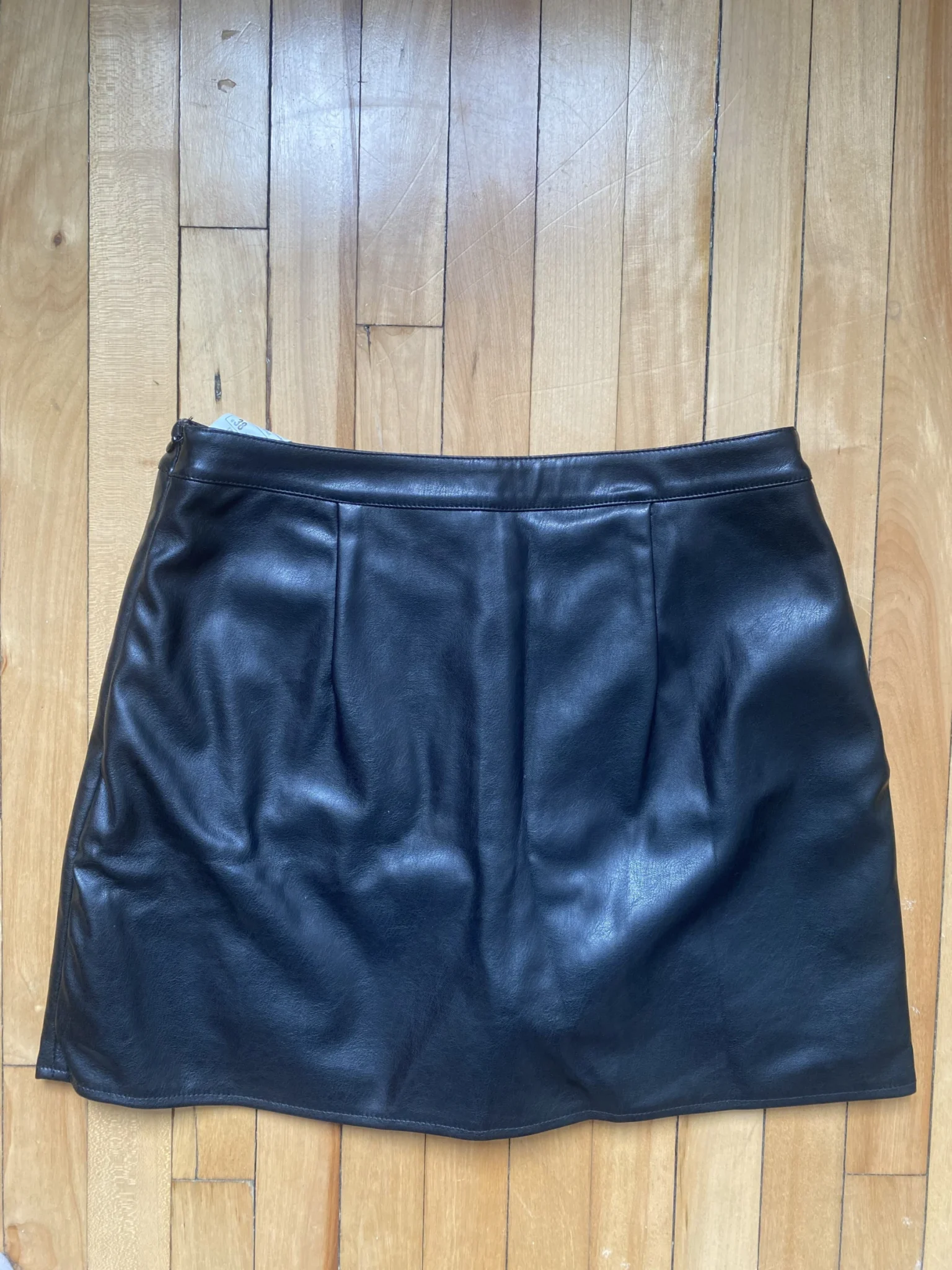 Image for Short skirt in black imitation leather Pimkie