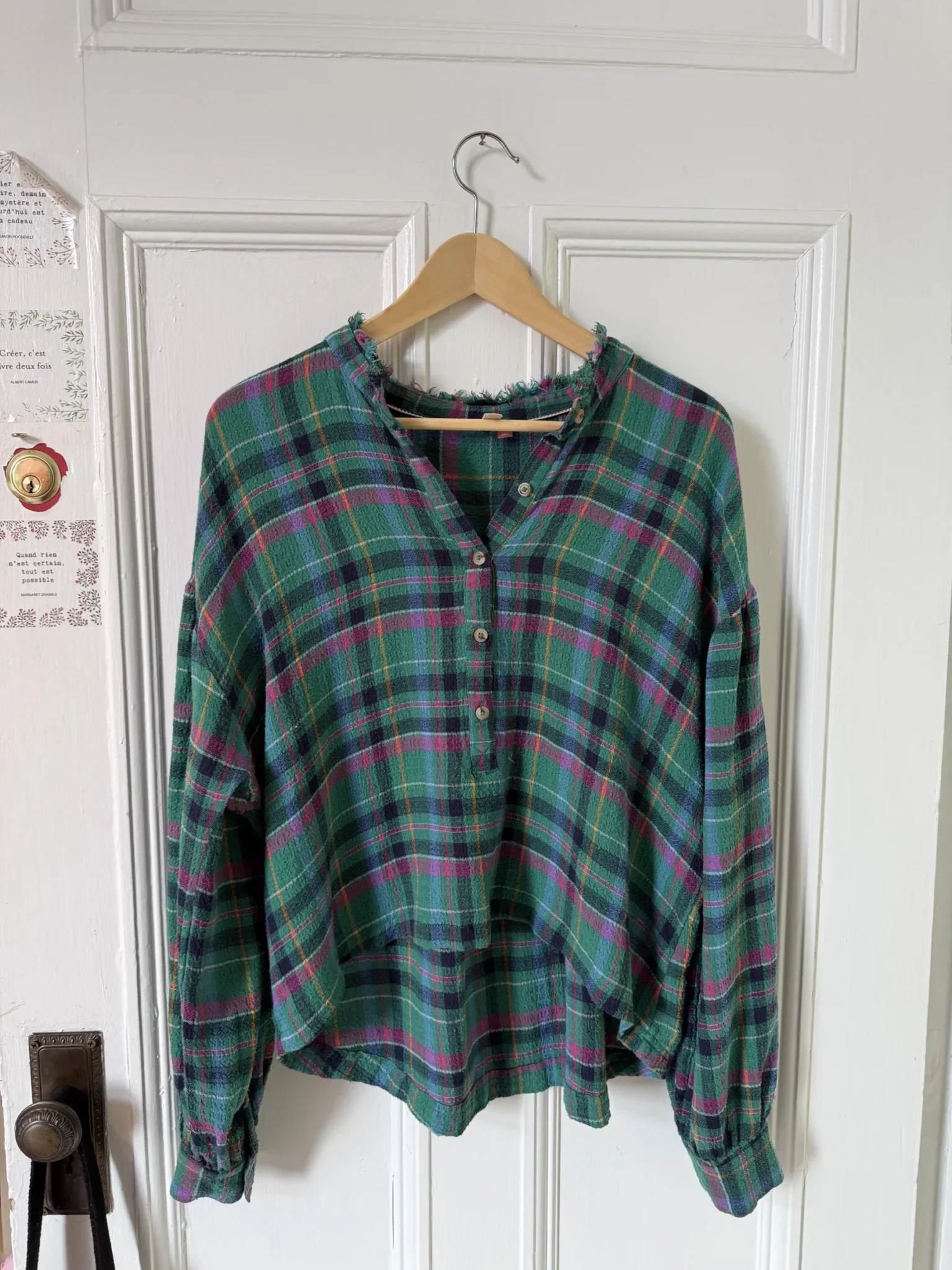 Image for Pilcro Anthropologie blouse carreaux M