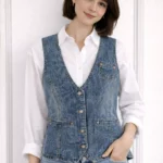 Featured thumbnail for Vintage style M slim-fit denim waistcoat