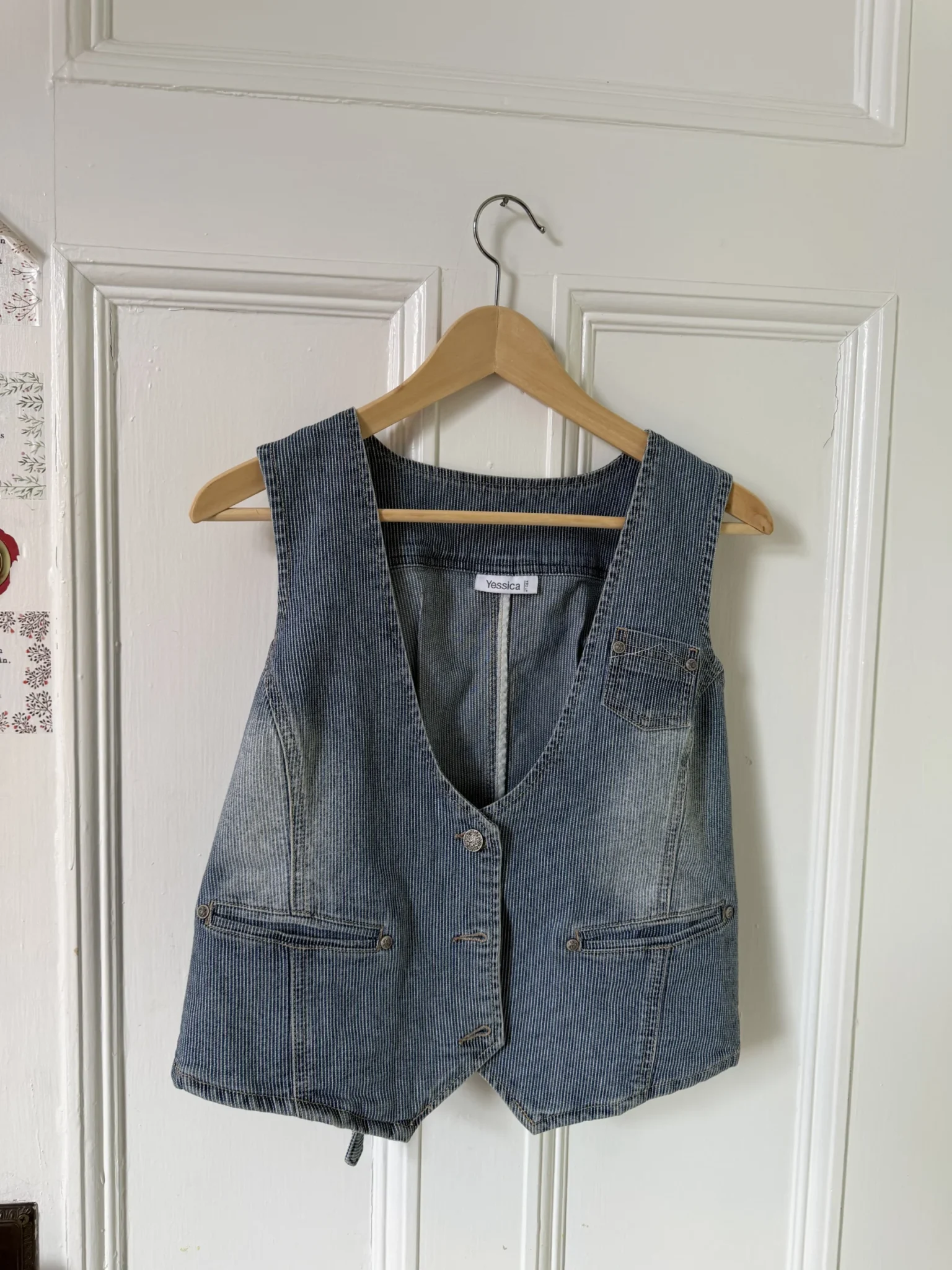 Image for Vintage style M slim-fit denim waistcoat
