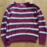 Featured thumbnail for Chandail de laine rayé mauve