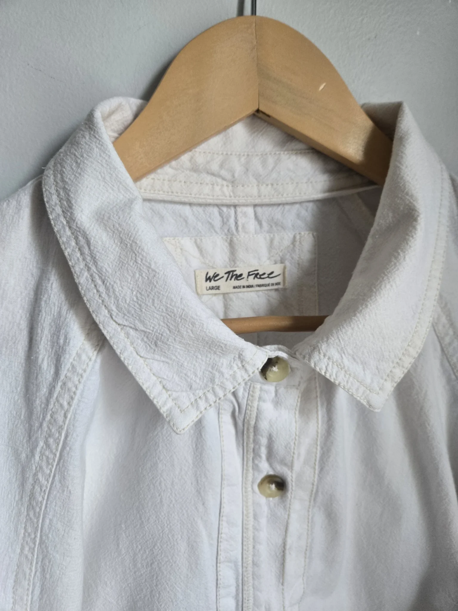 Image for We The Free off-white shirt with short puffed sleeves