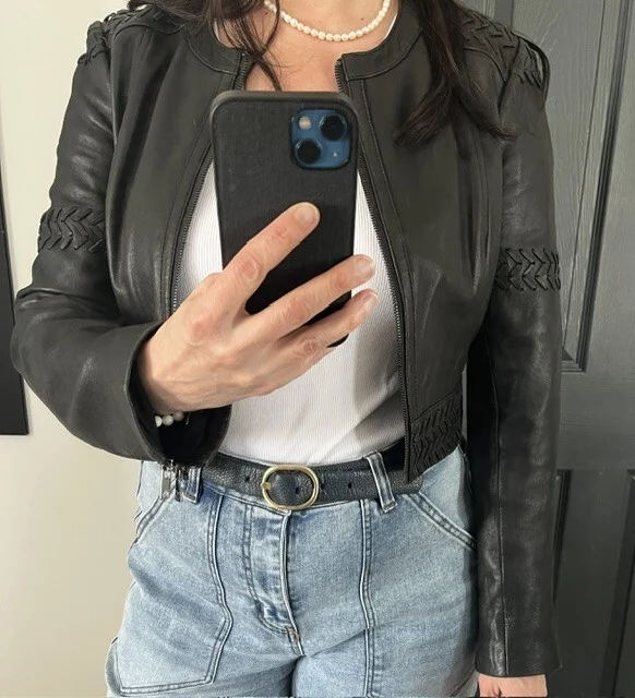 Image for Veste vintage Guess en cuir véritable