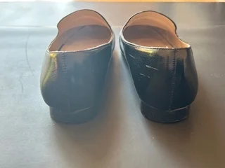 Image for Zara Black Loafers with Red Rose Embroidery Size 8