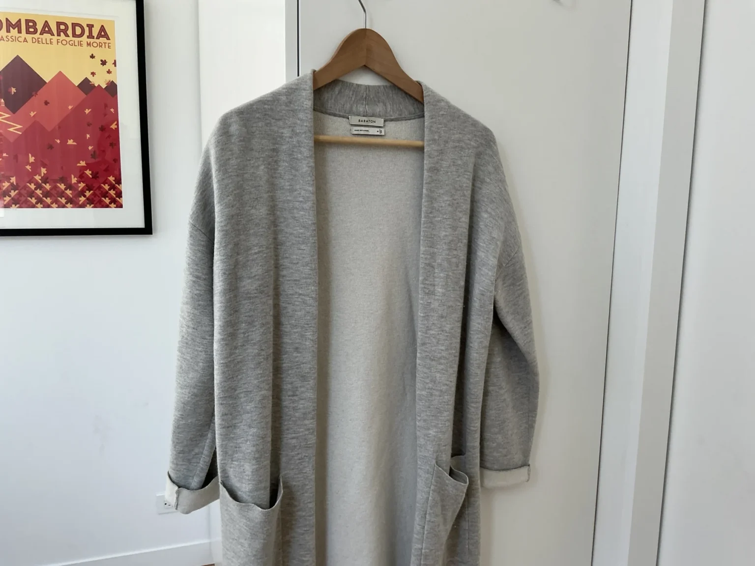 Featured image for Lovely Babaton long grey jacket (Medium)