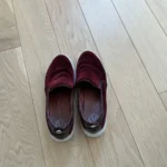 Thumbnail for Beautiful burgundy velvet sports shoes