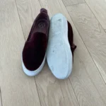 Thumbnail for Beautiful burgundy velvet sports shoes