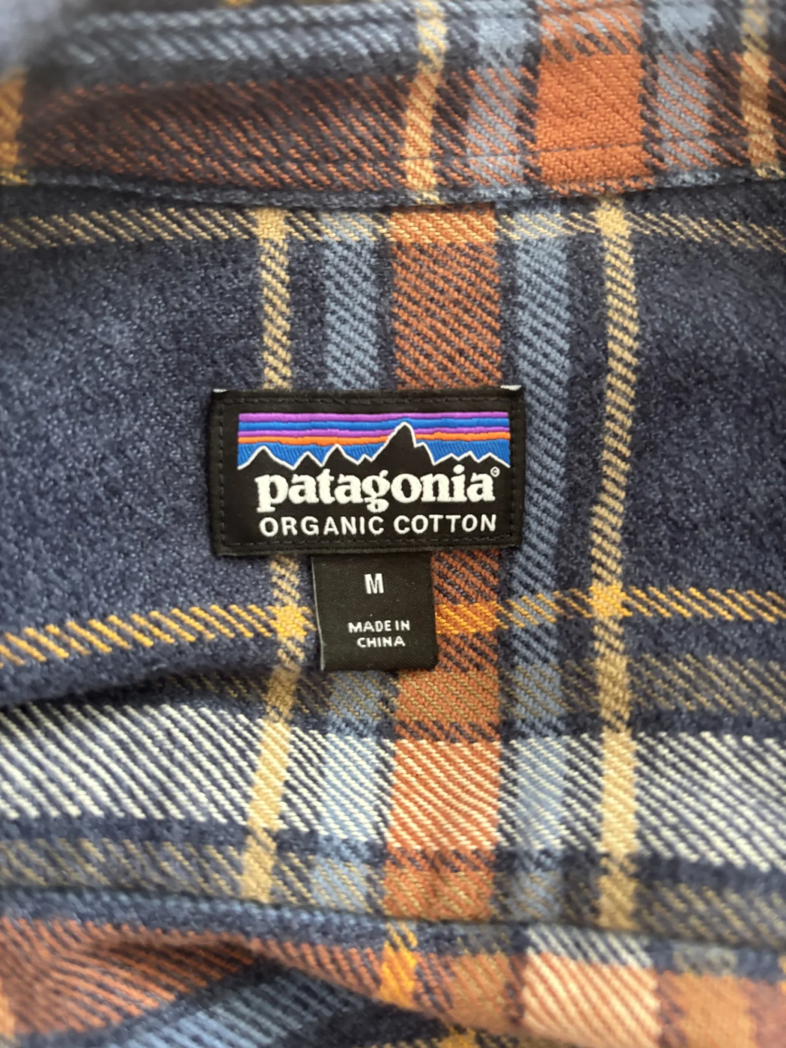Image for Flannel Patagonia Plaid Shirt in Navy, Orange; Cream