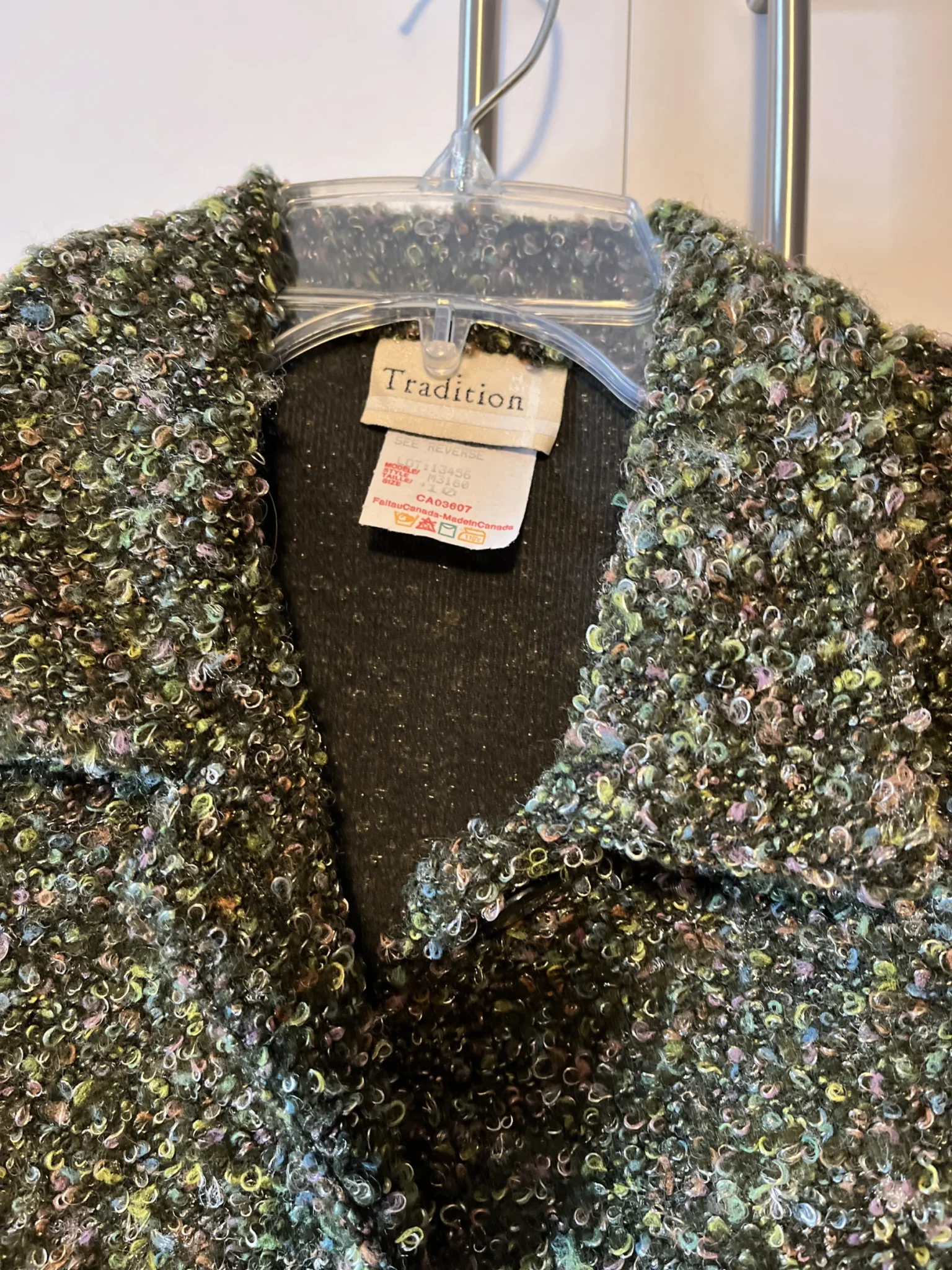 Image for 2-tone blue-green boucle jacket - Tradition