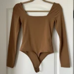 Thumbnail for Babaton Aritzia contour bodysuit size S light brown