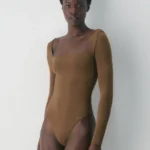 Thumbnail for Babaton Aritzia contour bodysuit size S light brown