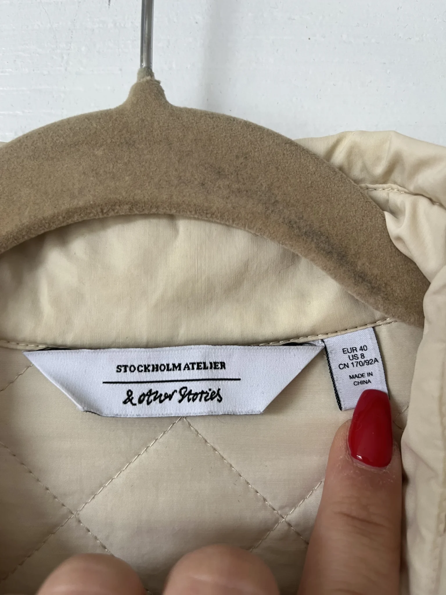 Image for And Other Stories quilted beige waterproof jacket size 40