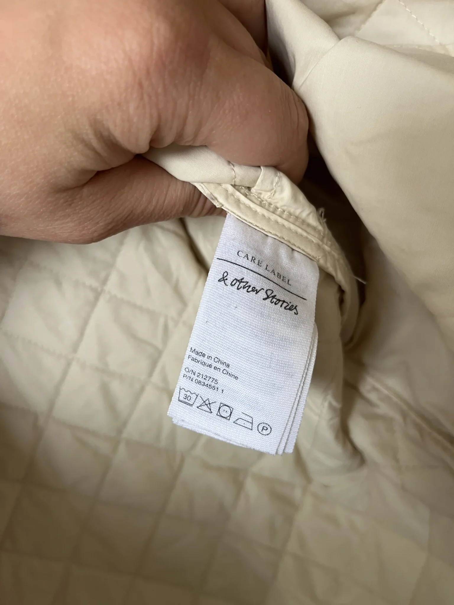 Image for And Other Stories quilted beige waterproof jacket size 40