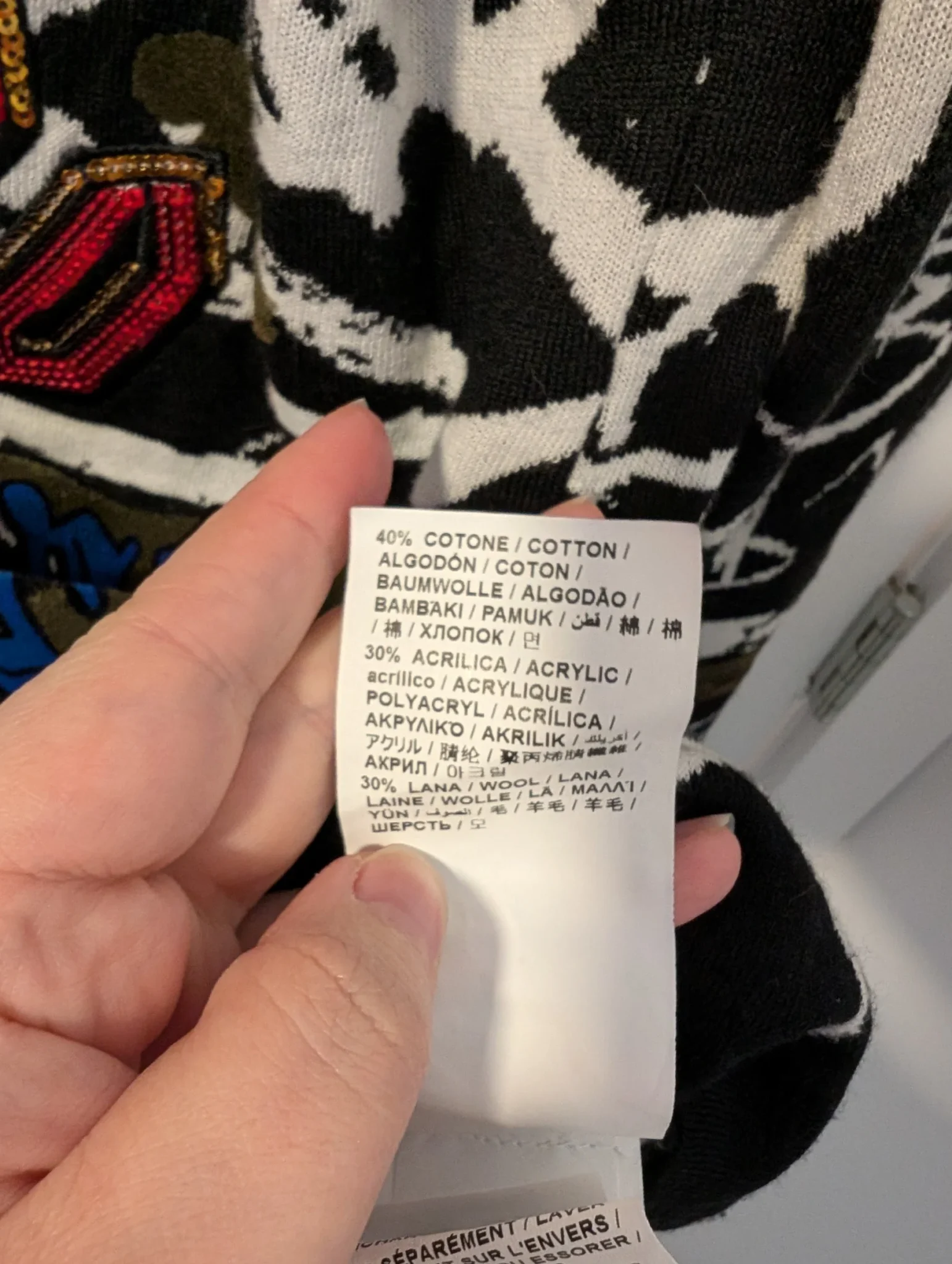 Image for Love Moschino/Pull effet Graffiti Sz M