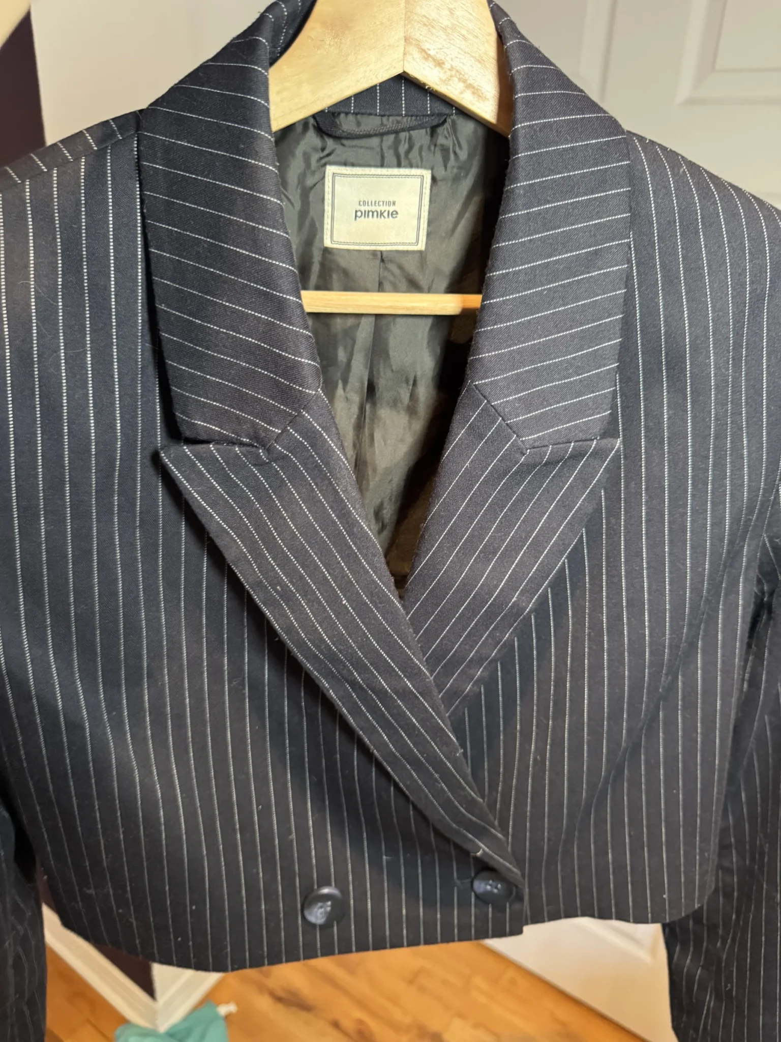 Image for Blazer court rayé marine