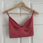 Featured thumbnail for Top bralette Zara rose satiné à fines bretelles