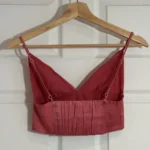 Thumbnail for Top bralette Zara rose satiné à fines bretelles