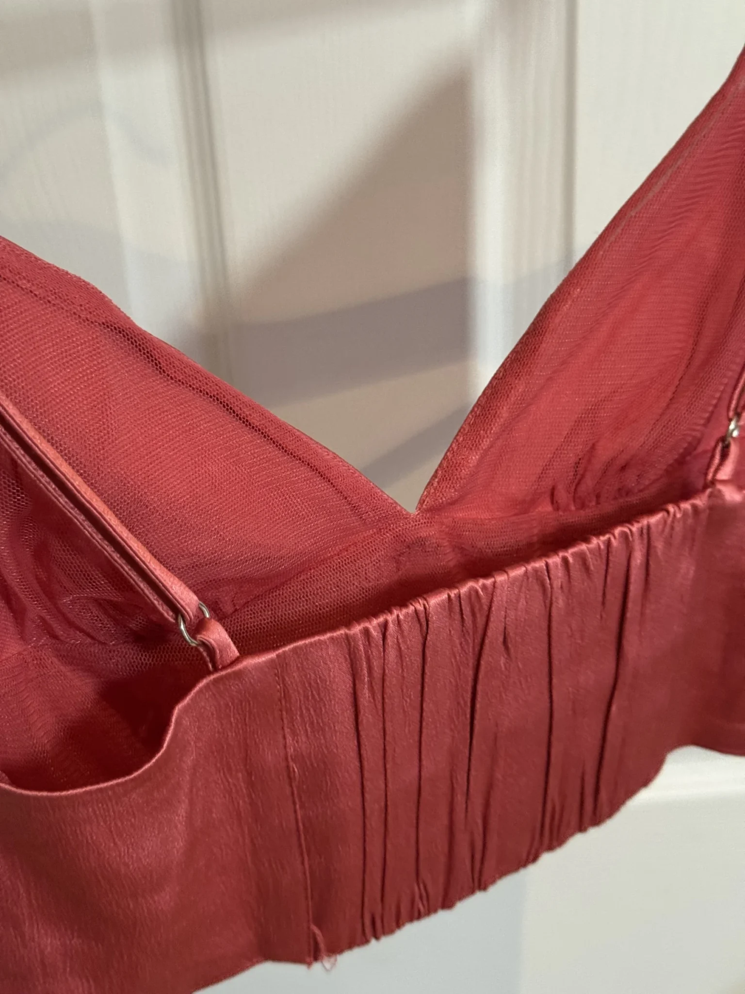 Image for Top bralette Zara rose satiné à fines bretelles
