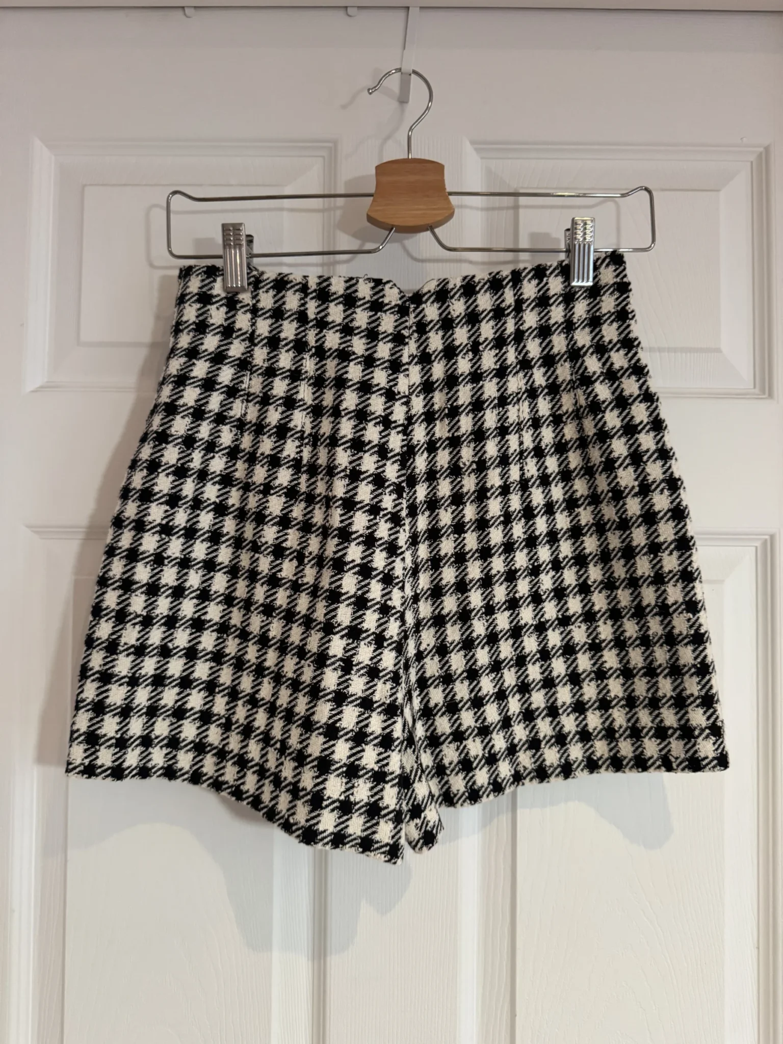 Image for Short Zara pied-de-poule noir et blanc taille haute