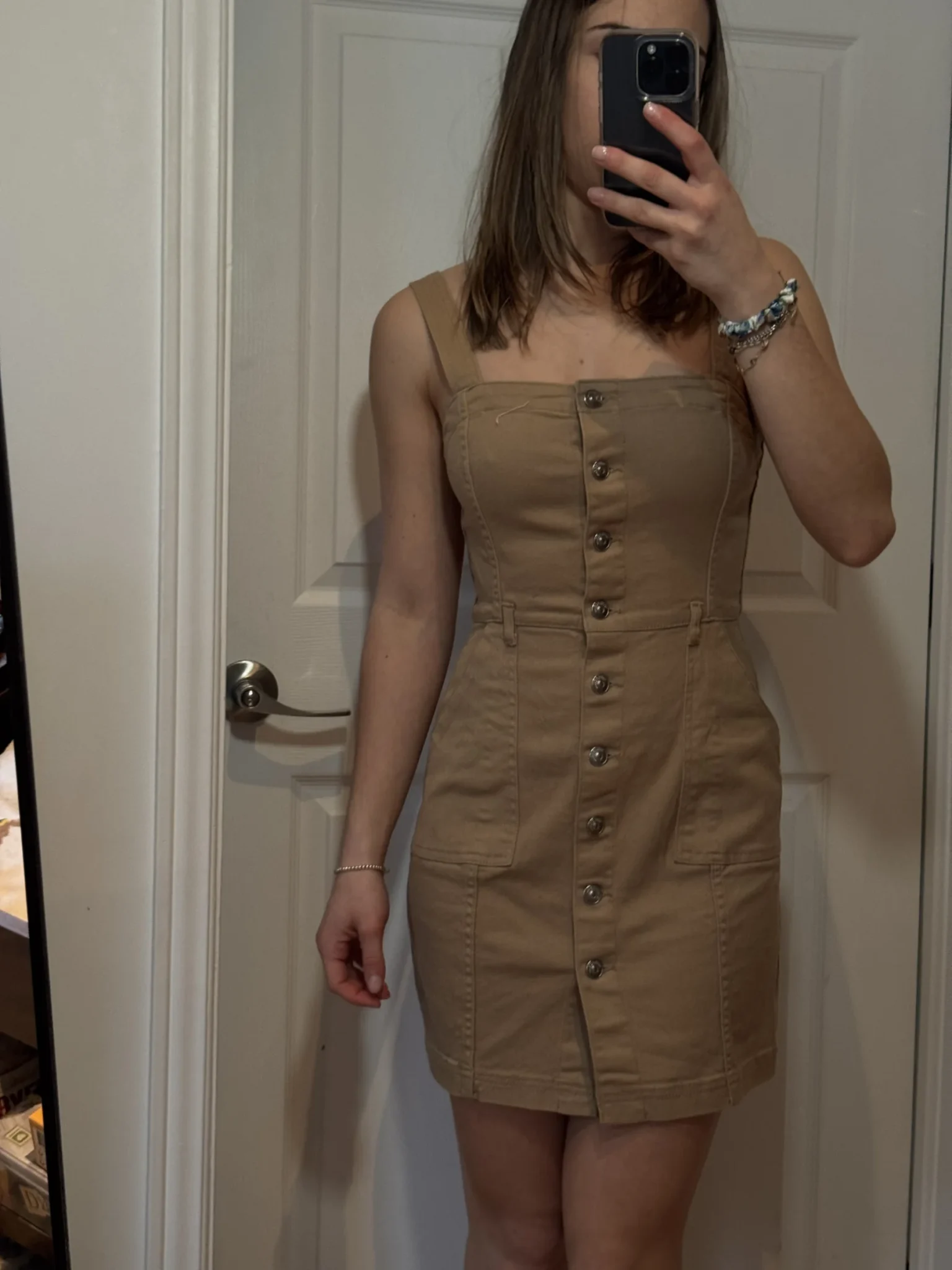 Image for Robe HM beige boutonnée taille ajustée