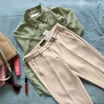Thumbnail for White and green polka dot shirt
