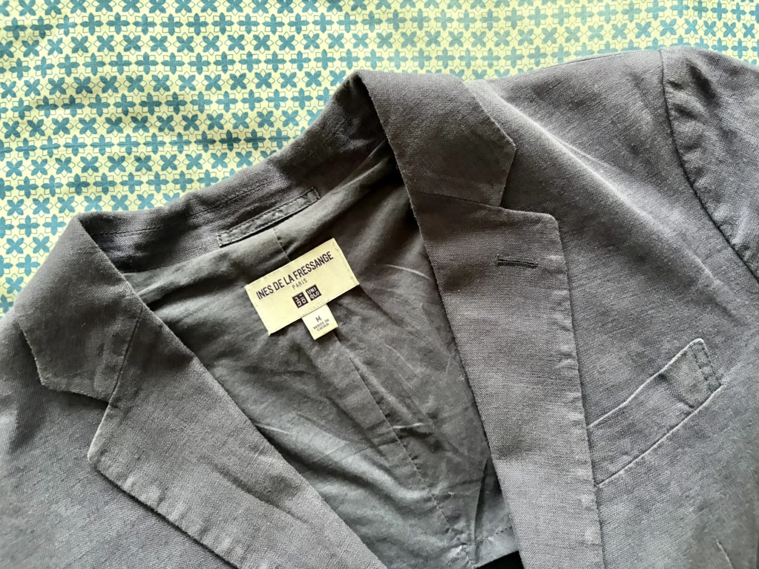 Image for Ines de la Fressange navy linen blazer