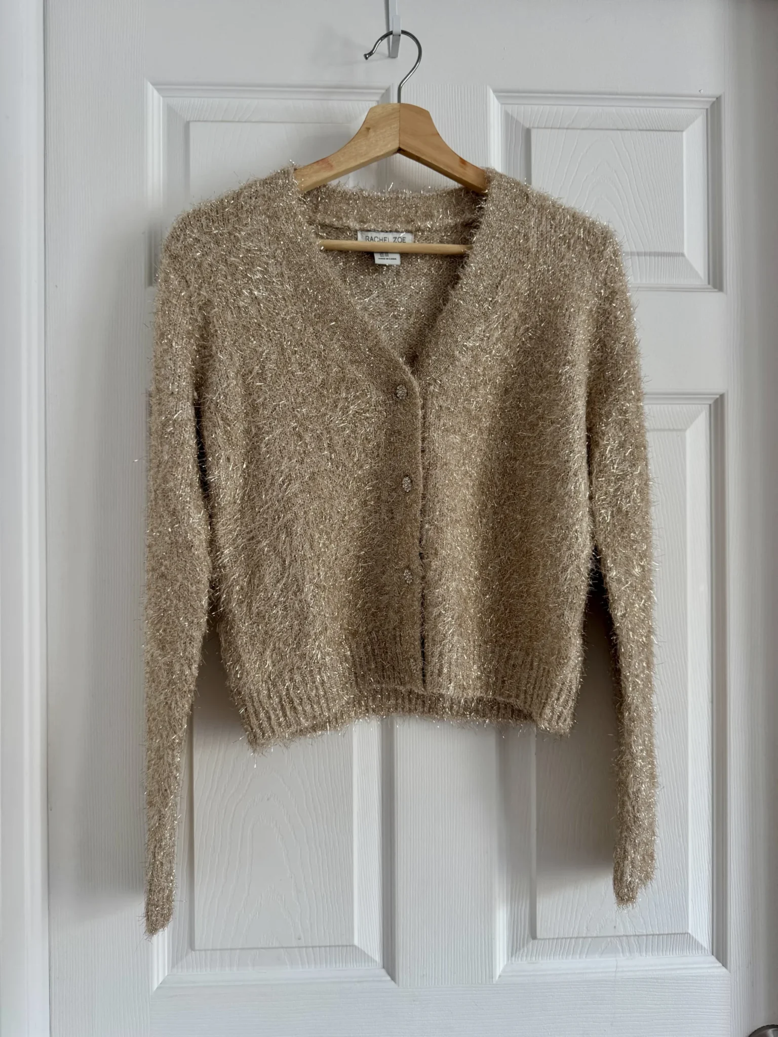 Featured image for Cardigan Rachel Zoe pailleté beige