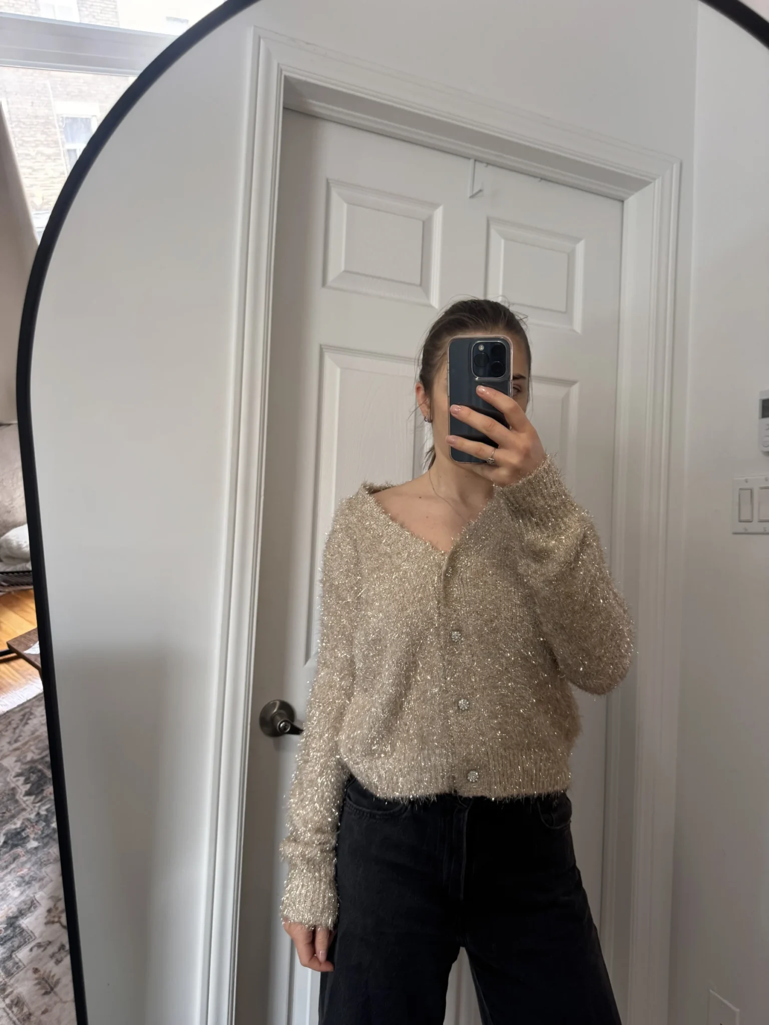 Image for Cardigan Rachel Zoe pailleté beige