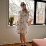 Thumbnail for Holiday print blouse dress