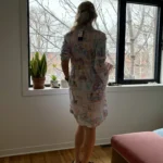 Thumbnail for Holiday print blouse dress