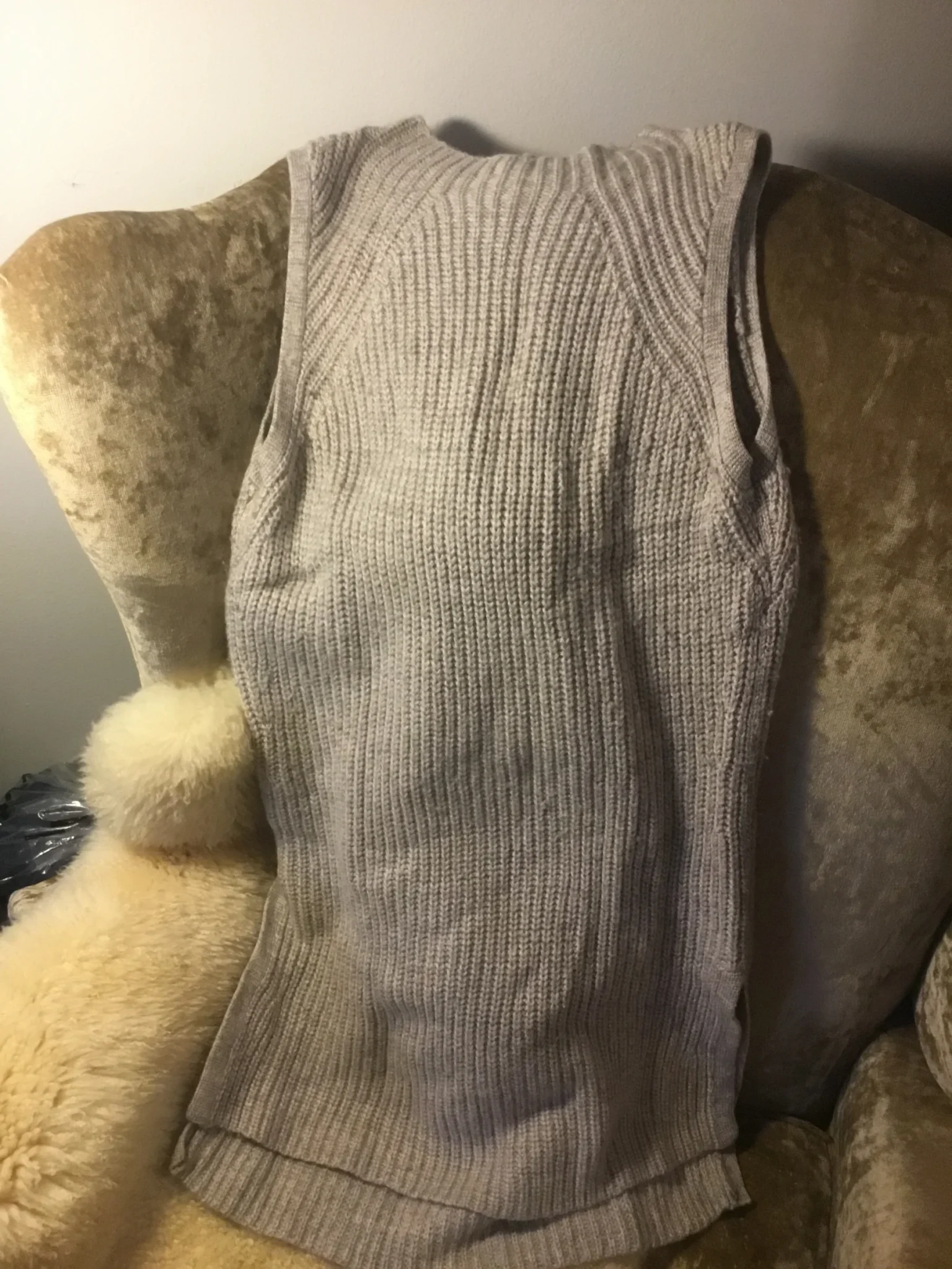Image for Long débardeur, tricot sans manche, tout doux de mérinos, small