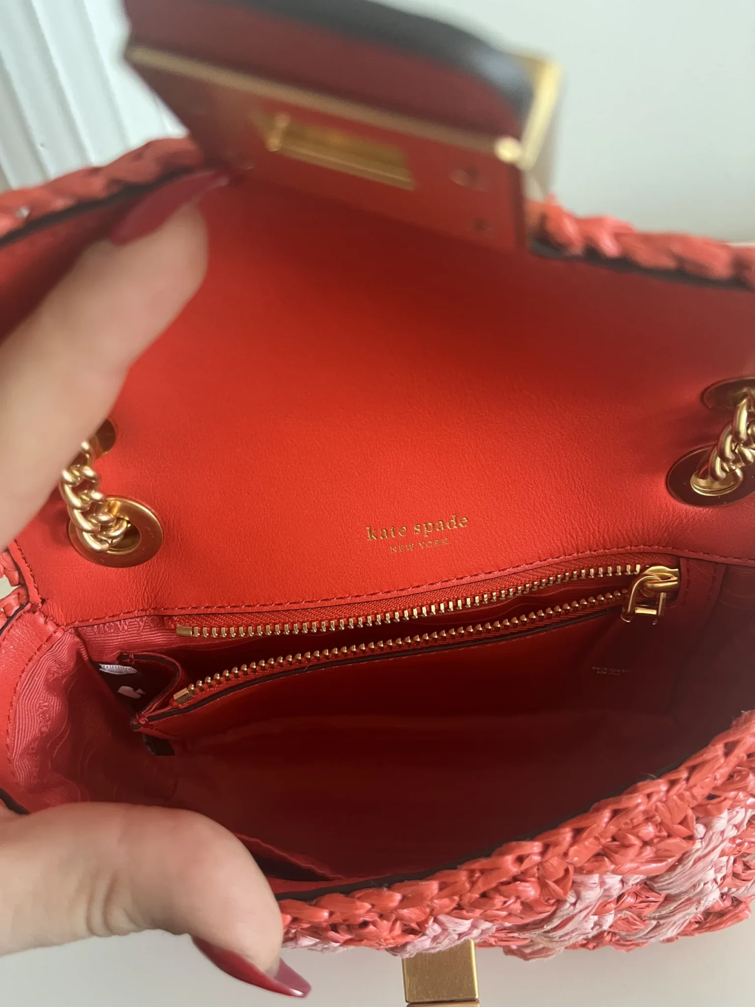 Image for Kate Spade bag in raffia, Evelyn model