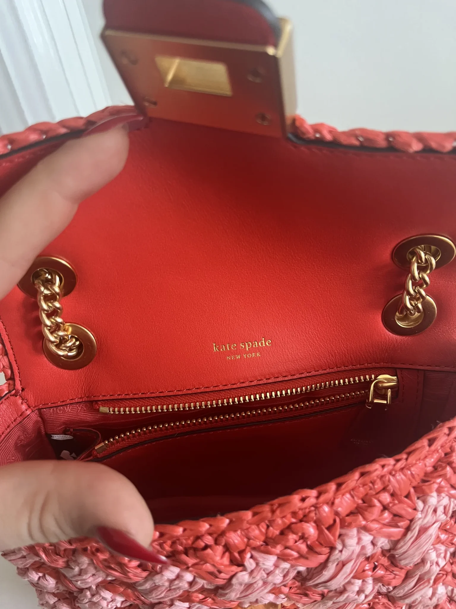Image for Kate Spade bag in raffia, Evelyn model