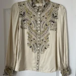 Thumbnail for Shirt Sézane model Claudio satin beige