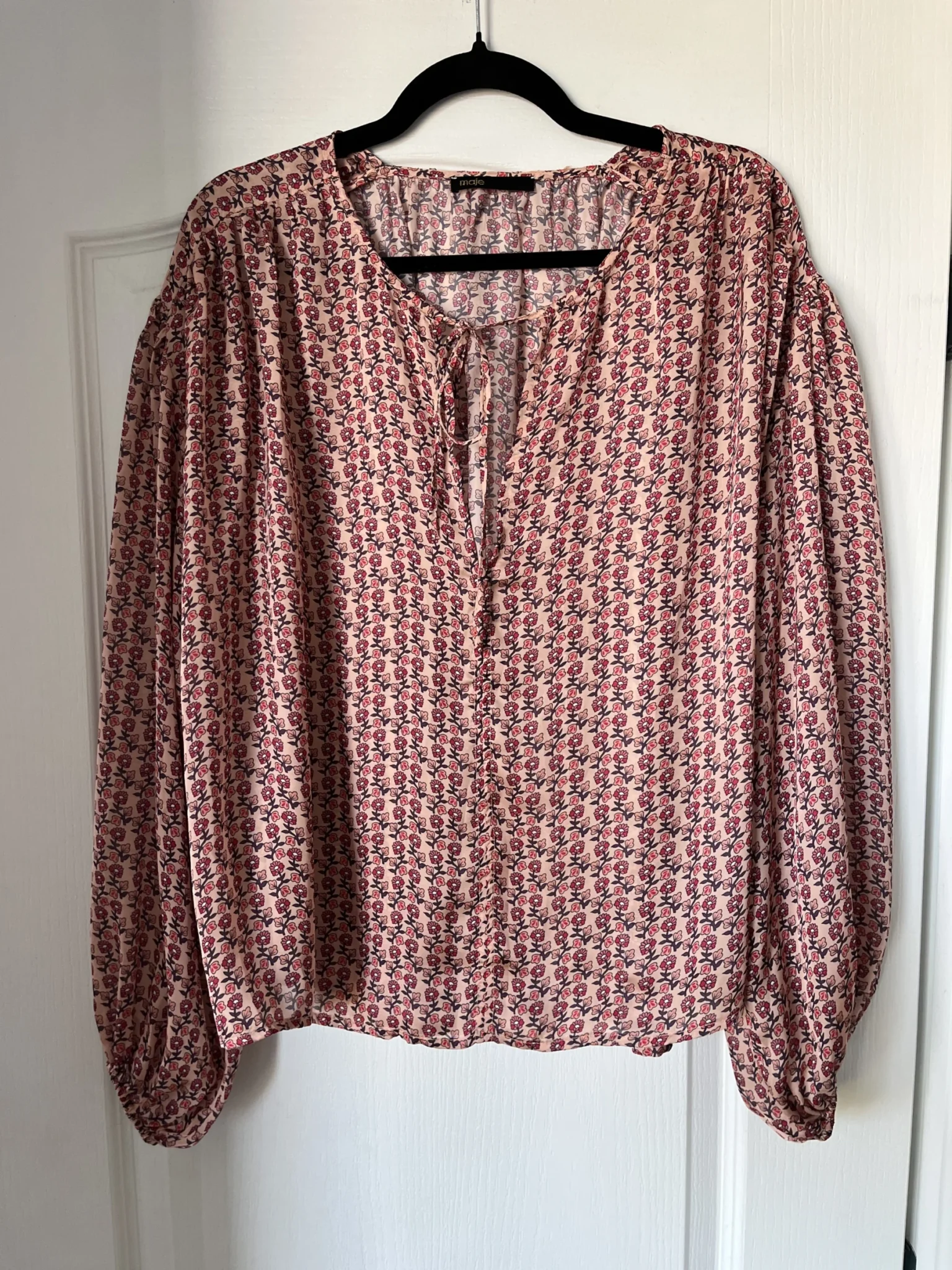 Featured image for Maje pink floral blouse size 36