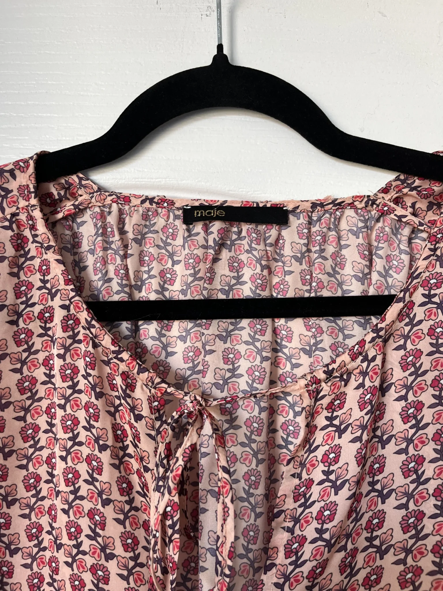 Image for Maje pink floral blouse size 36