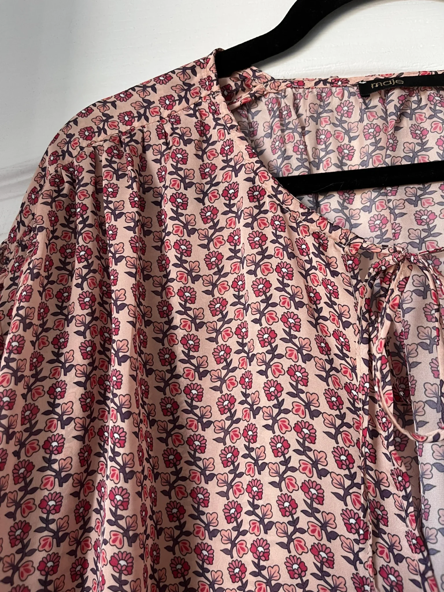 Image for Maje pink floral blouse size 36