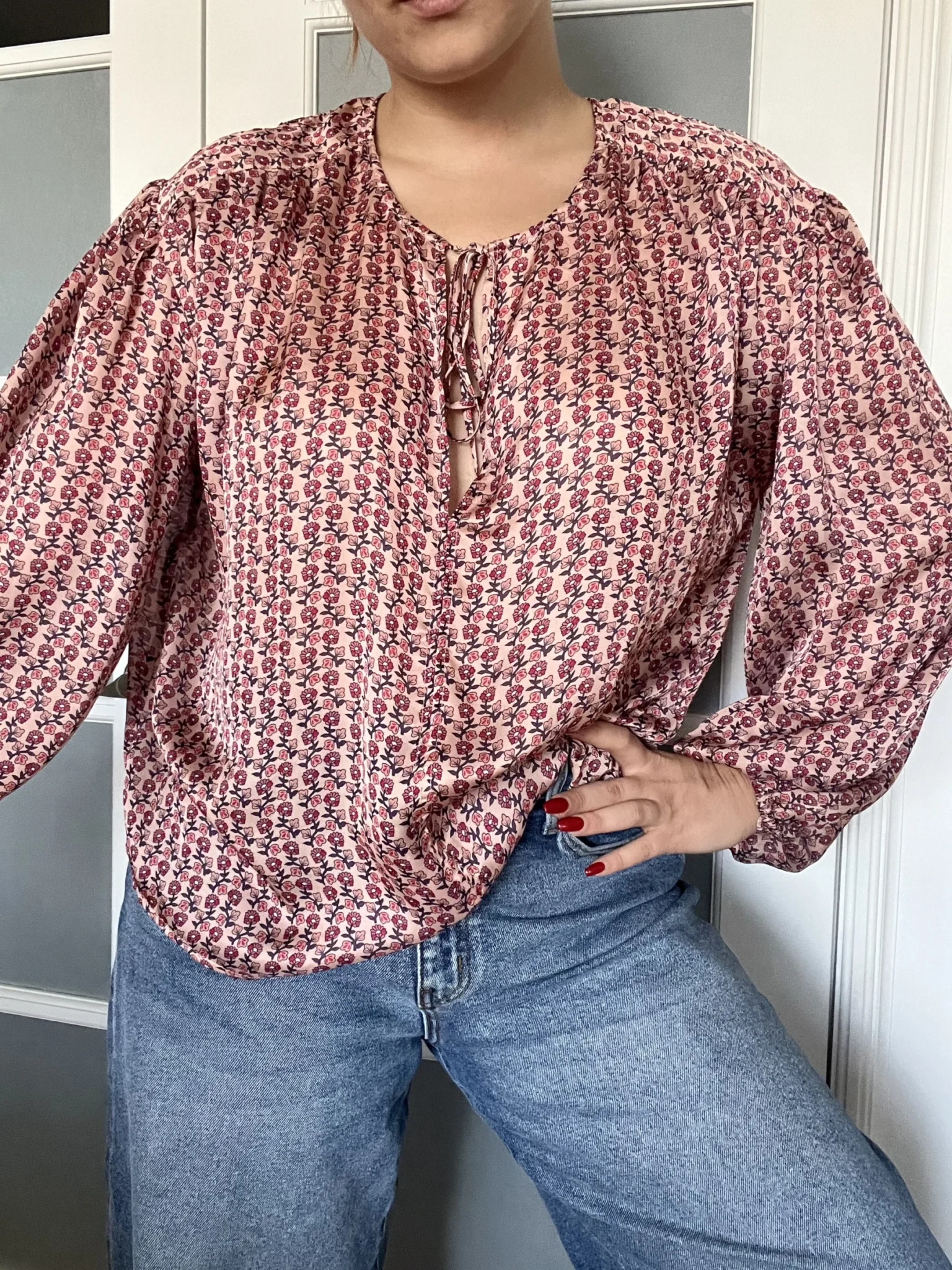 Image for Maje pink floral blouse size 36