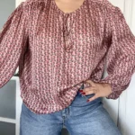 Thumbnail for Maje pink floral blouse size 36