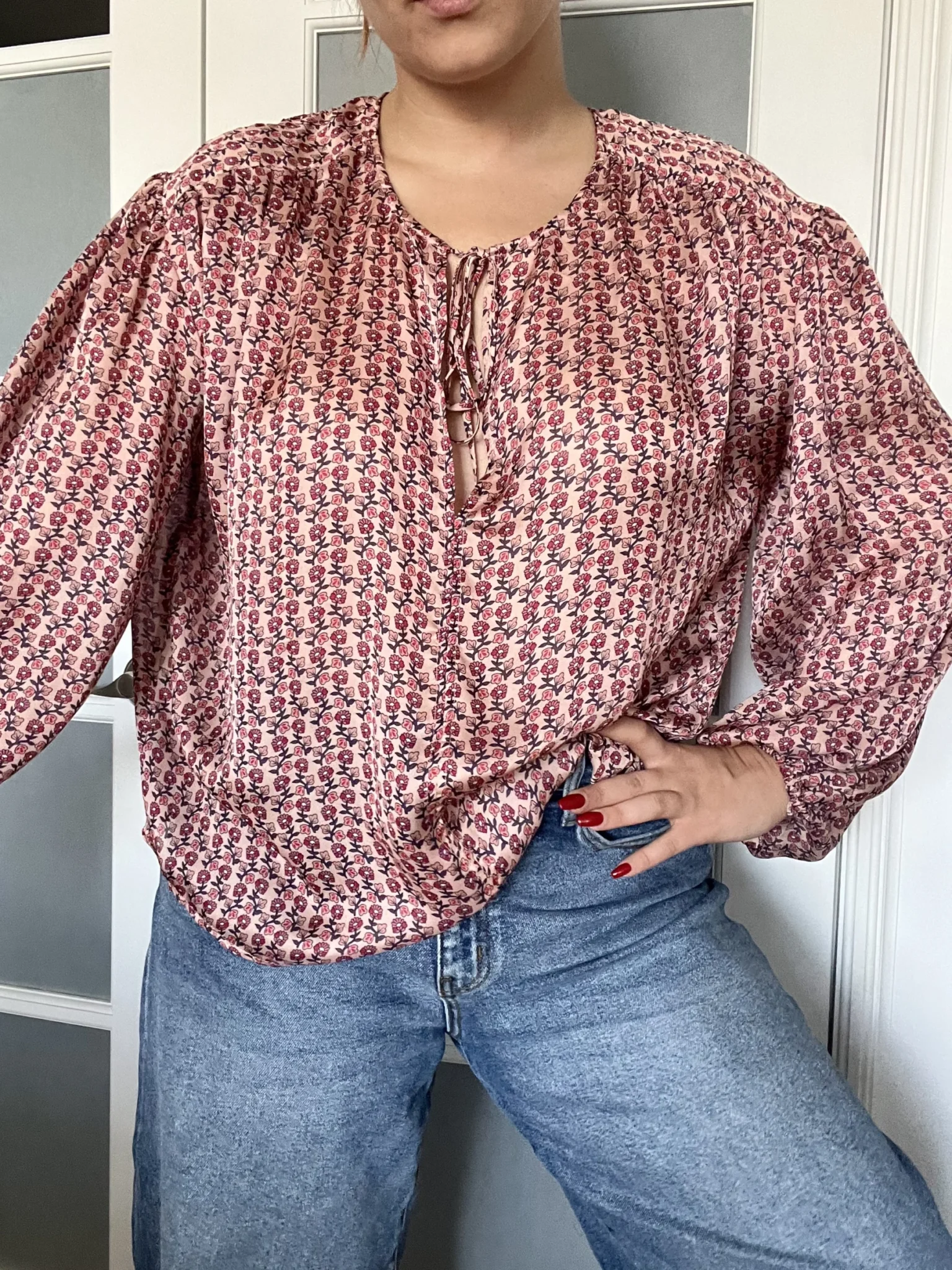 Image for Maje pink floral blouse size 36