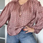 Thumbnail for Maje pink floral blouse size 36