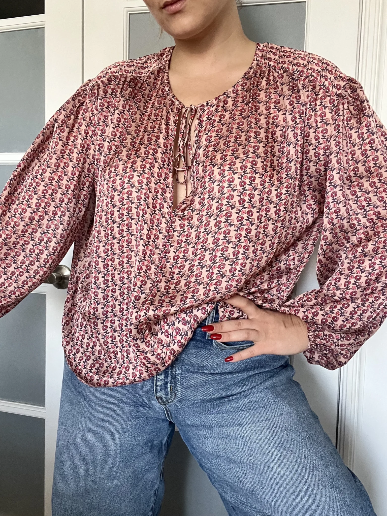 Image for Maje pink floral blouse size 36