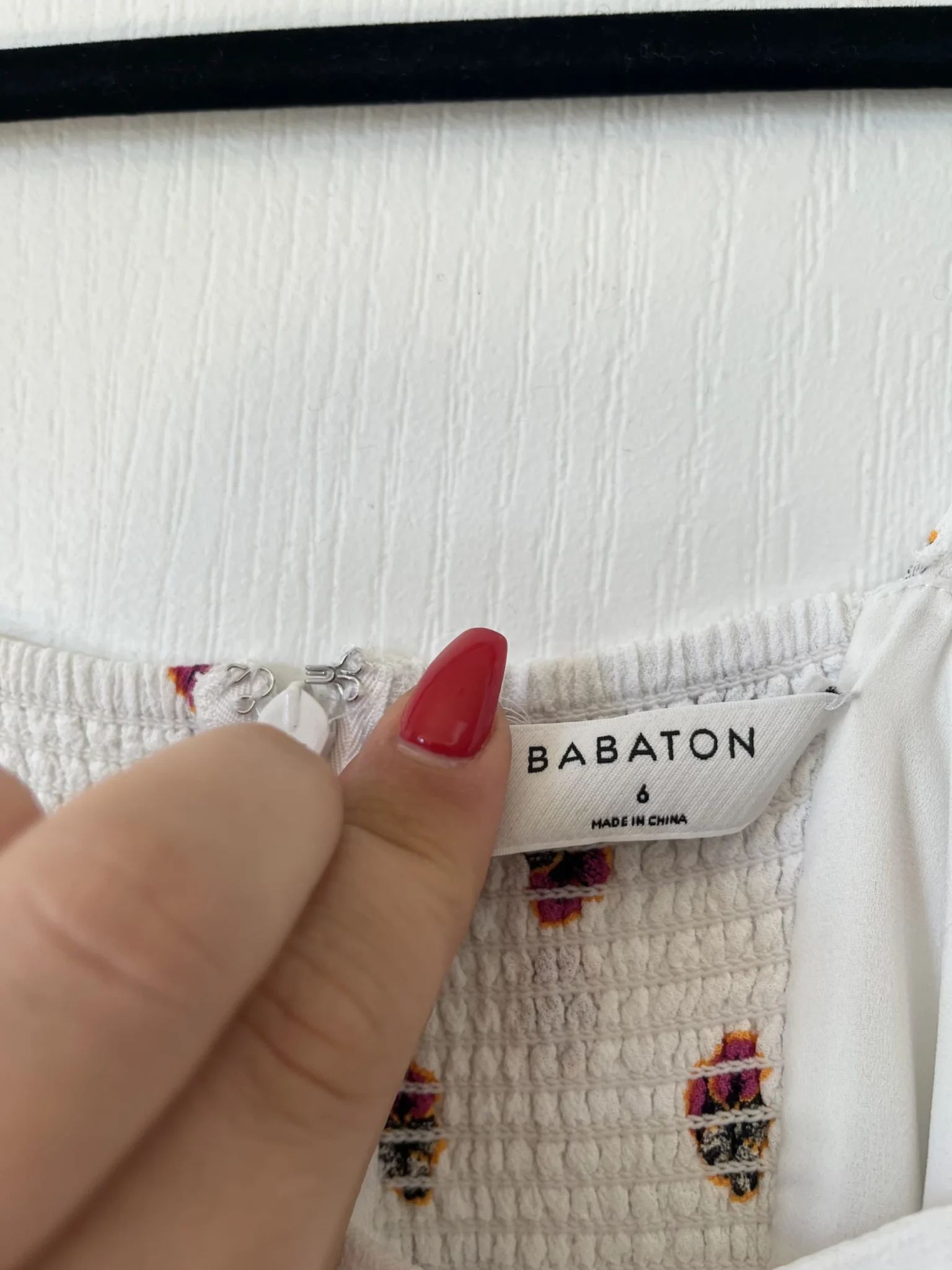 Image for Size 6 white floral Babaton dress