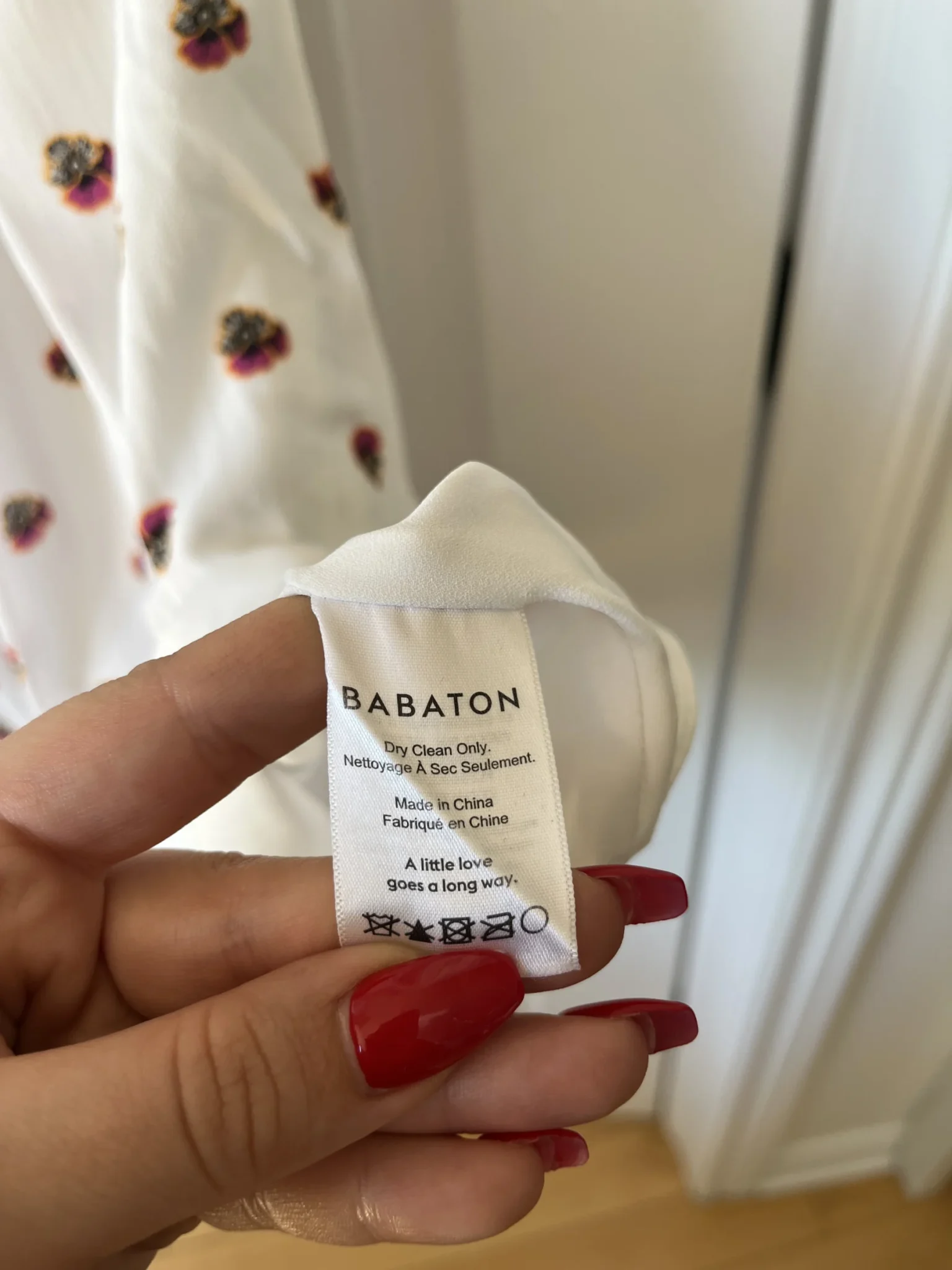 Image for Size 6 white floral Babaton dress