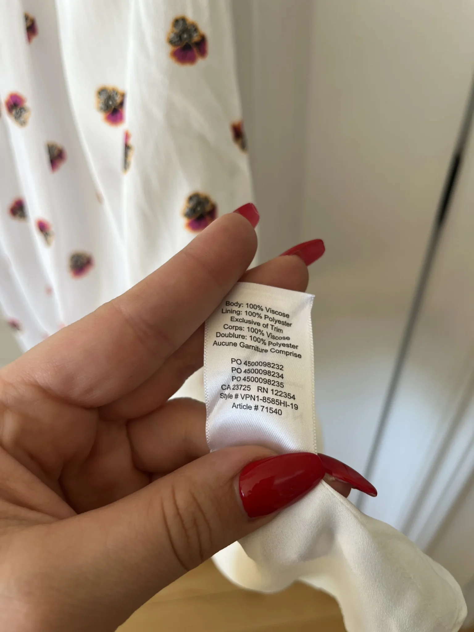 Image for Size 6 white floral Babaton dress