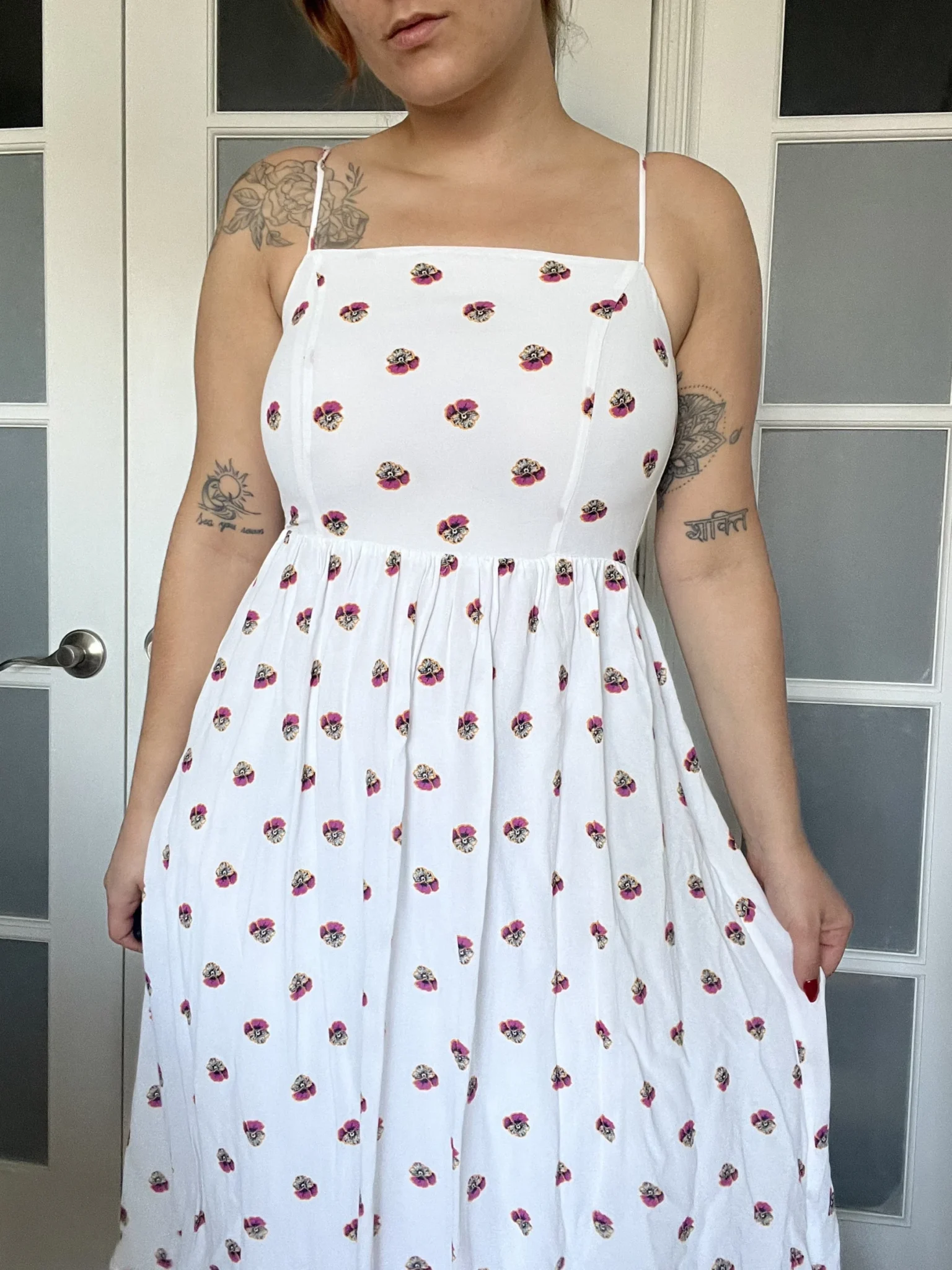 Image for Size 6 white floral Babaton dress